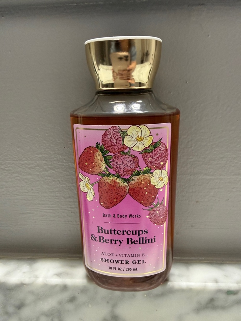 Bath & Body Works Berry Bellini Shower Gel - Pink & Gold